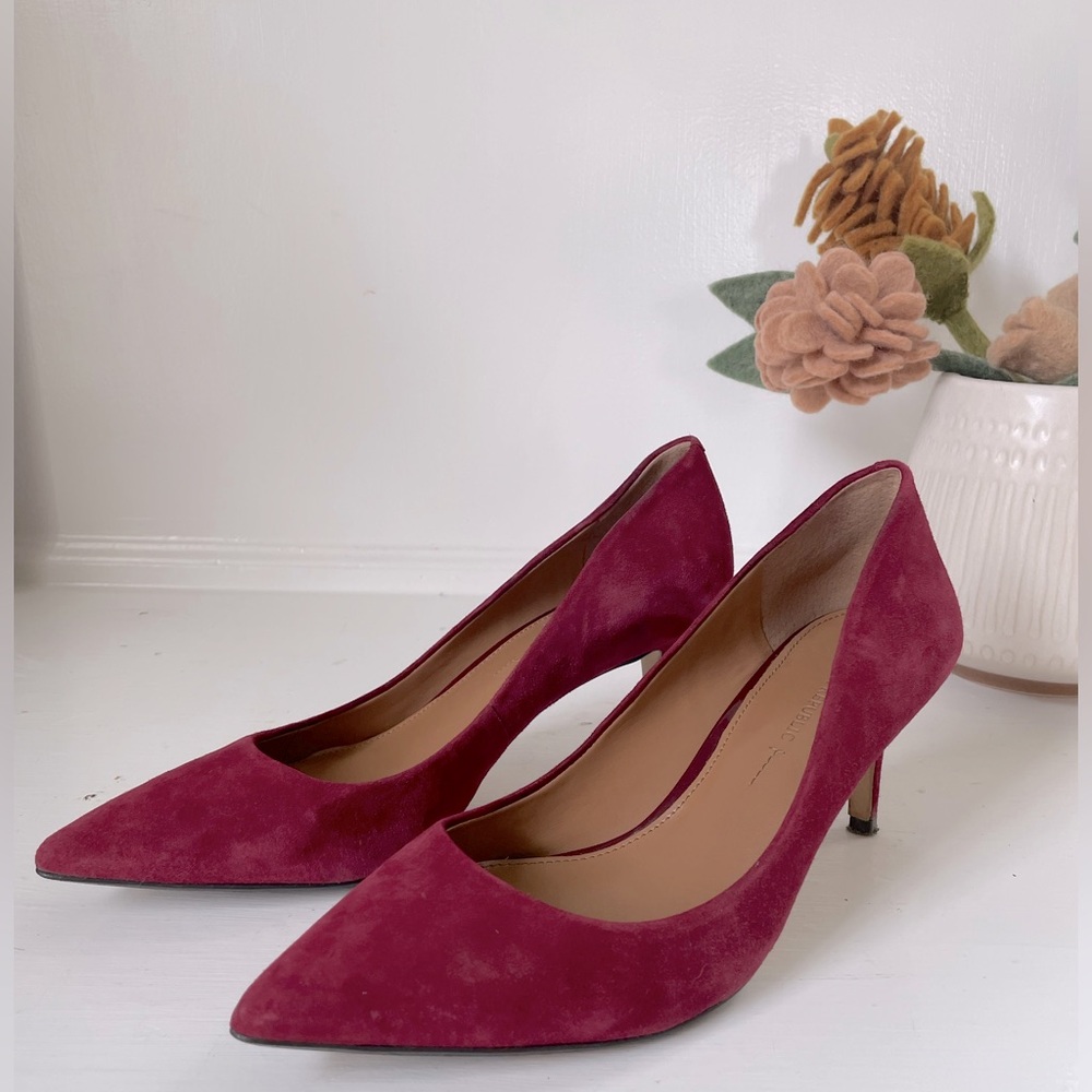 Banana Republic pointed toe suede pump / size 9 / mid height heel
